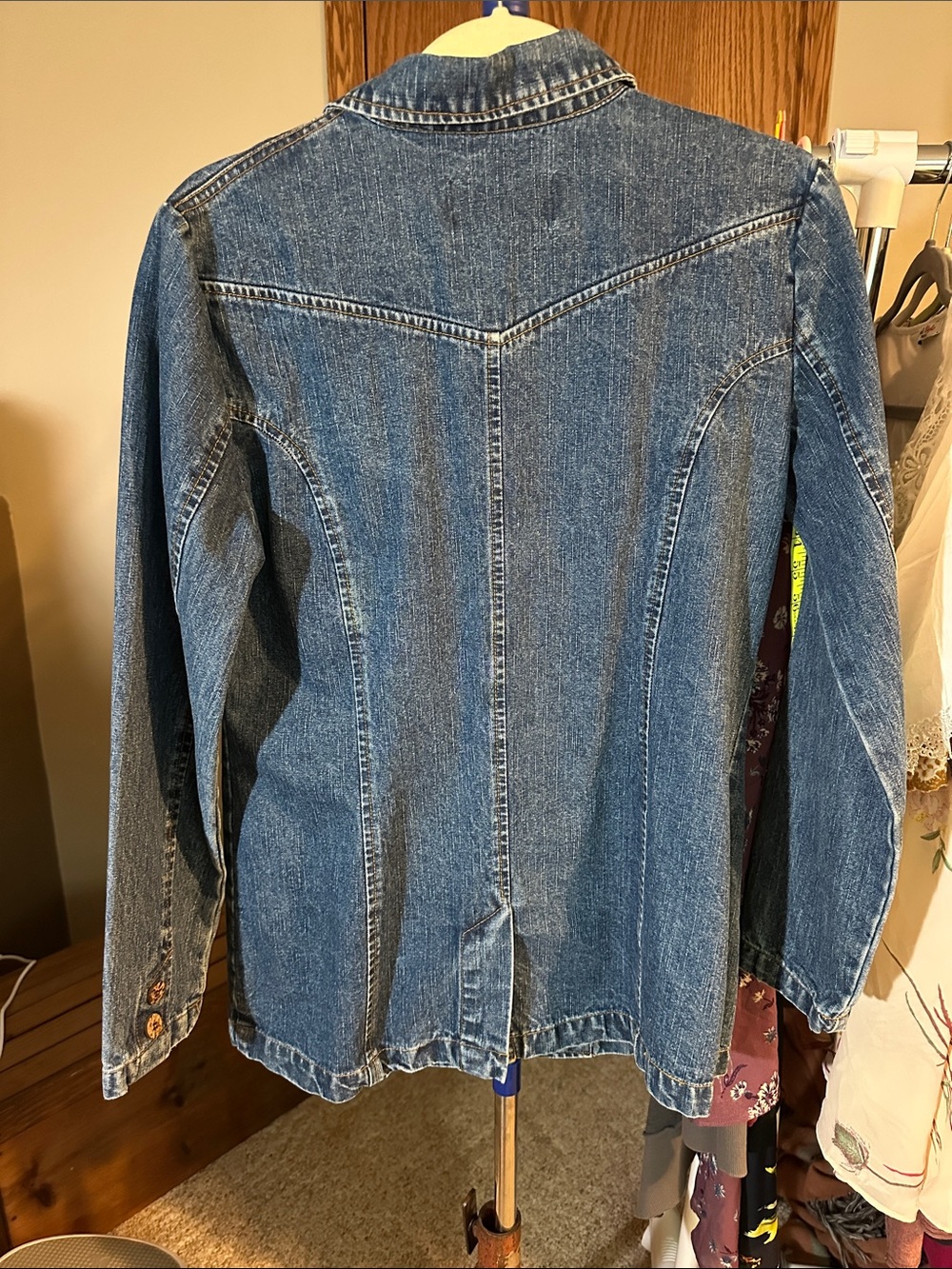 Denim Button-Front Jacket - Blue - Picture 3 of 3
